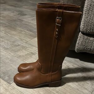 Brown Leather Knee-High Boots